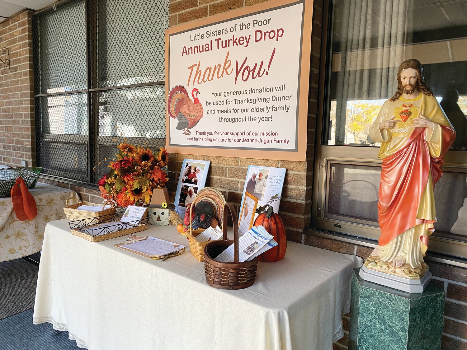 Each year, the Little Sisters of the Poor humbly request donations during their annual Turkey Drop at Jeanne Jugan Residence, Pawtucket. Each day, from Nov. 13-19, the Sisters gratefully accepted generous donations of frozen turkeys which will be prepared for Thanksgiving Dinner and for resident meals throughout the year.